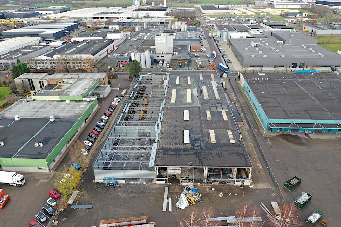 Drone foto tijdens sloopwerkzaamheden